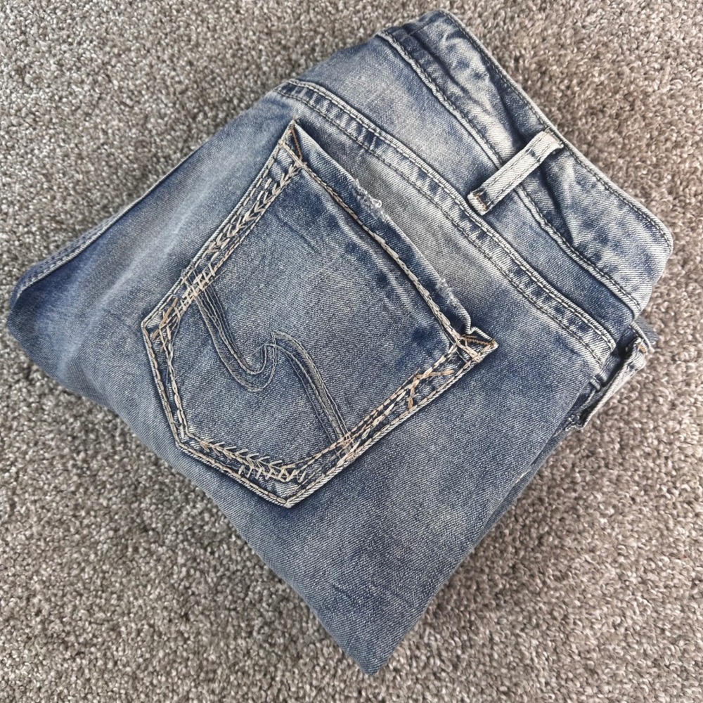 Silver Jeans Co Avery Skinny Womens 32x29 Light Wash Stretch Denim Rodeo Cowgirl